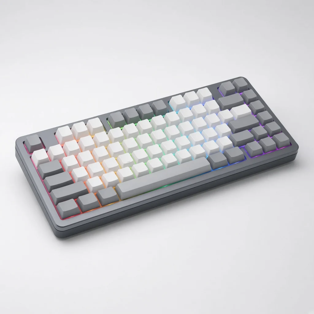 Mekanik Klavye RGB Aydınlatmalı Gri-Beyaz